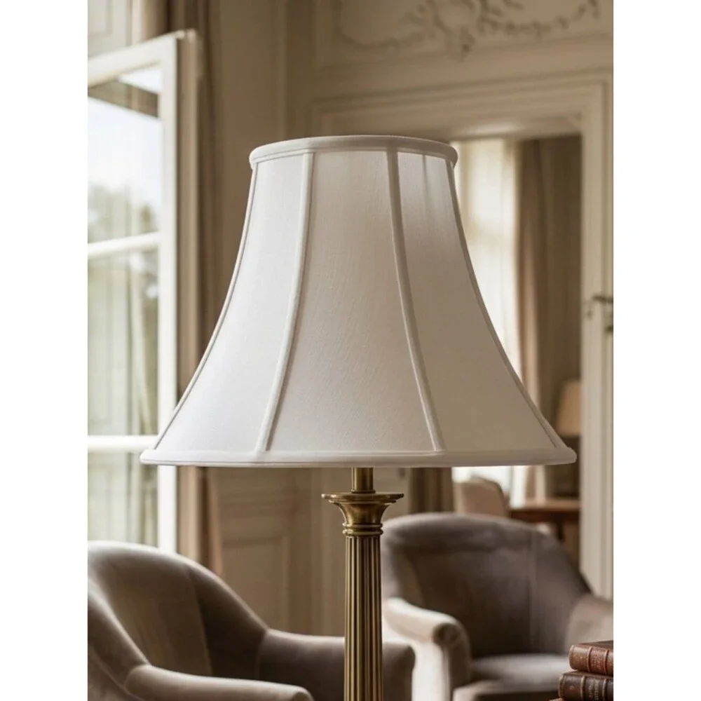 Elegant White Bell Lampshade Classic Home Decor Neutral Lighting